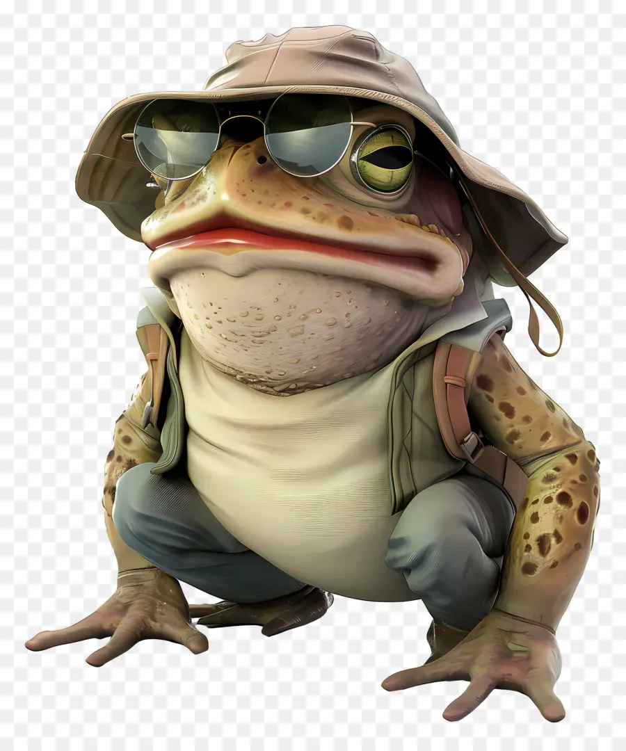 Crapaud De Dessin Animé，Grenouille Avec Des Lunettes De Soleil PNG