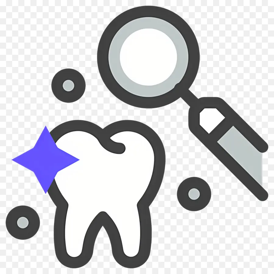 Vérification Des Dents，Dent Et Loupe PNG