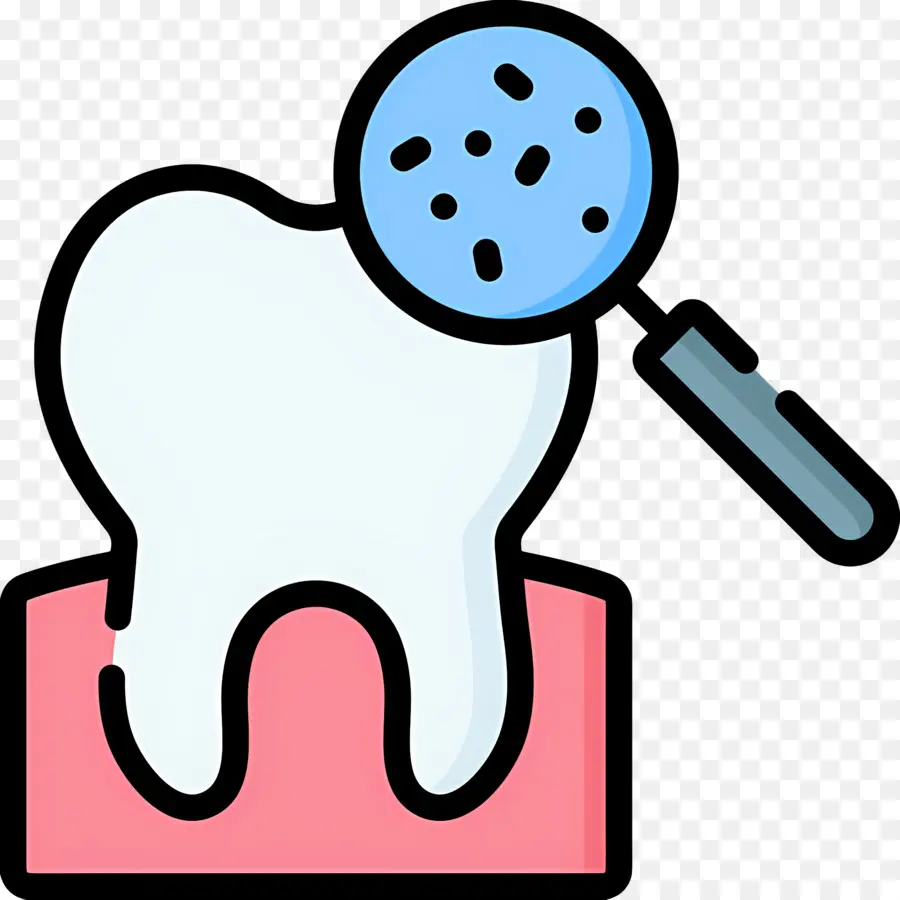 Vérification Des Dents，Dent Avec Des Bactéries PNG