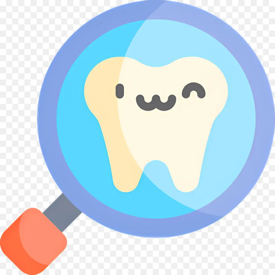 Vérification Des Dents，Dent Mignonne Avec Loupe PNG