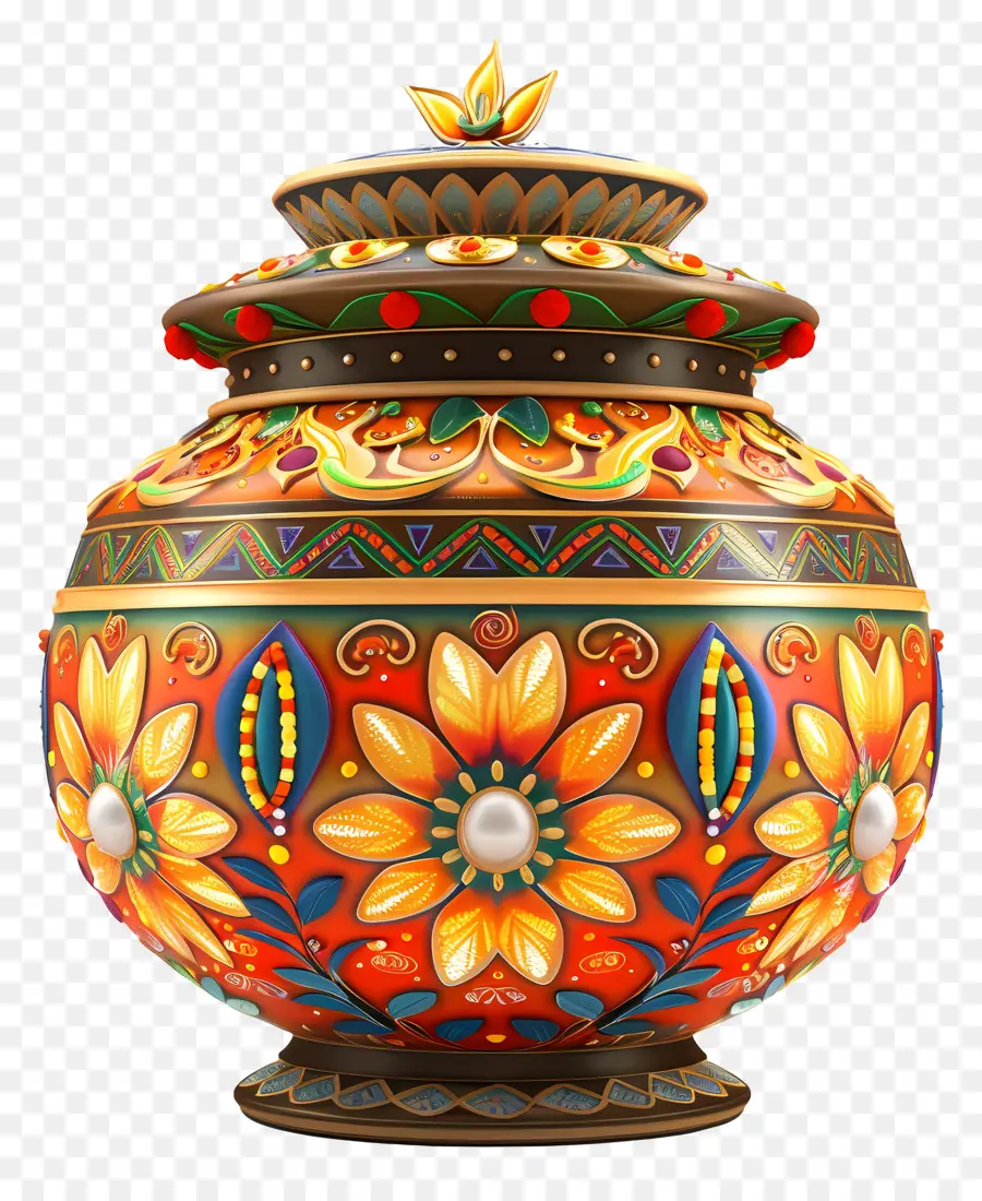 Puja Kalash，Vase Décoratif PNG