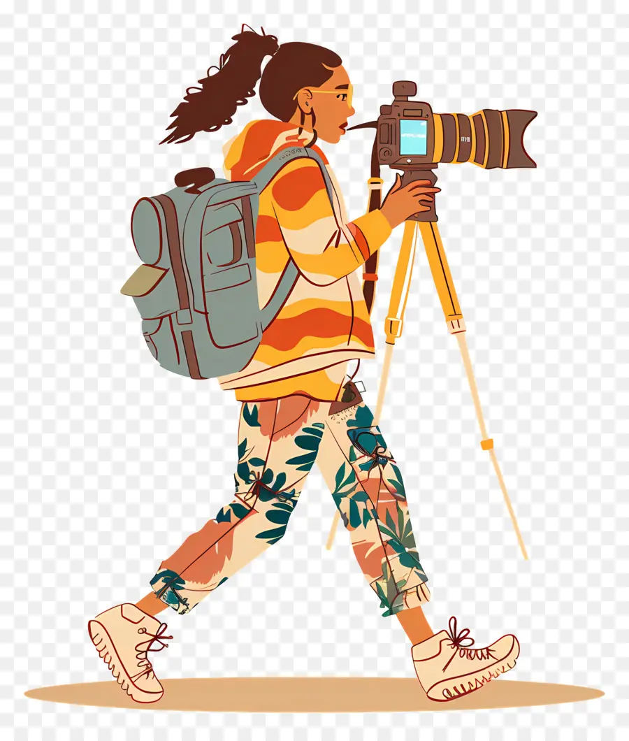 Femme Filmant Un Vlog，Photographe PNG