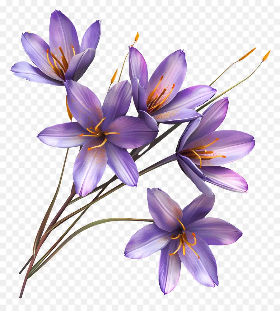 Fleurs De Safran，Fleurs Violettes PNG