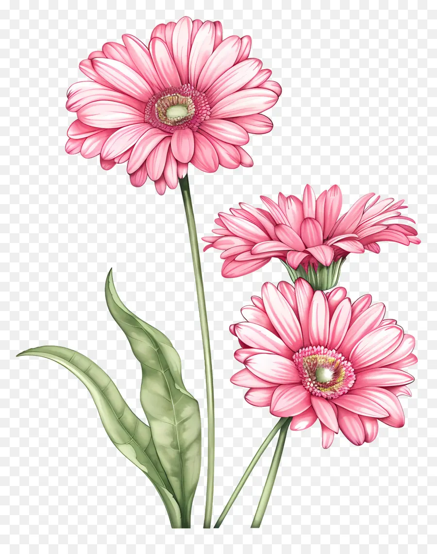 Fleurs De Gerberas，Fleurs Roses PNG