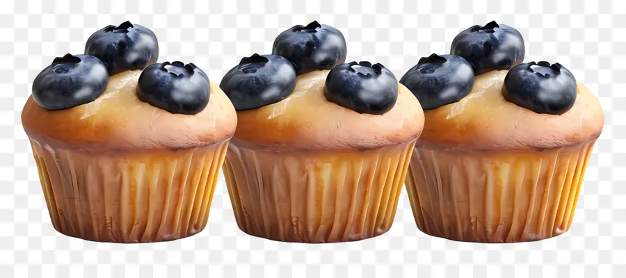 Muffins Aux Bleuets，Trois PNG