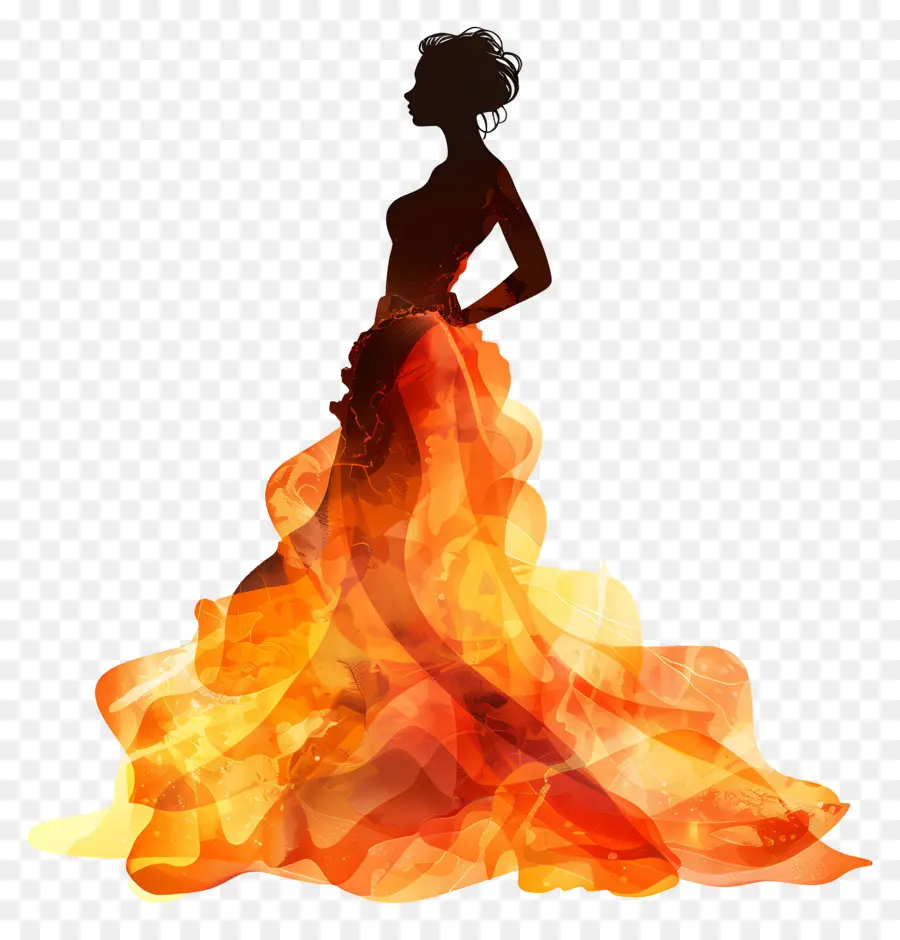 Silhouette De Femme élégante，Femme Silhouette PNG