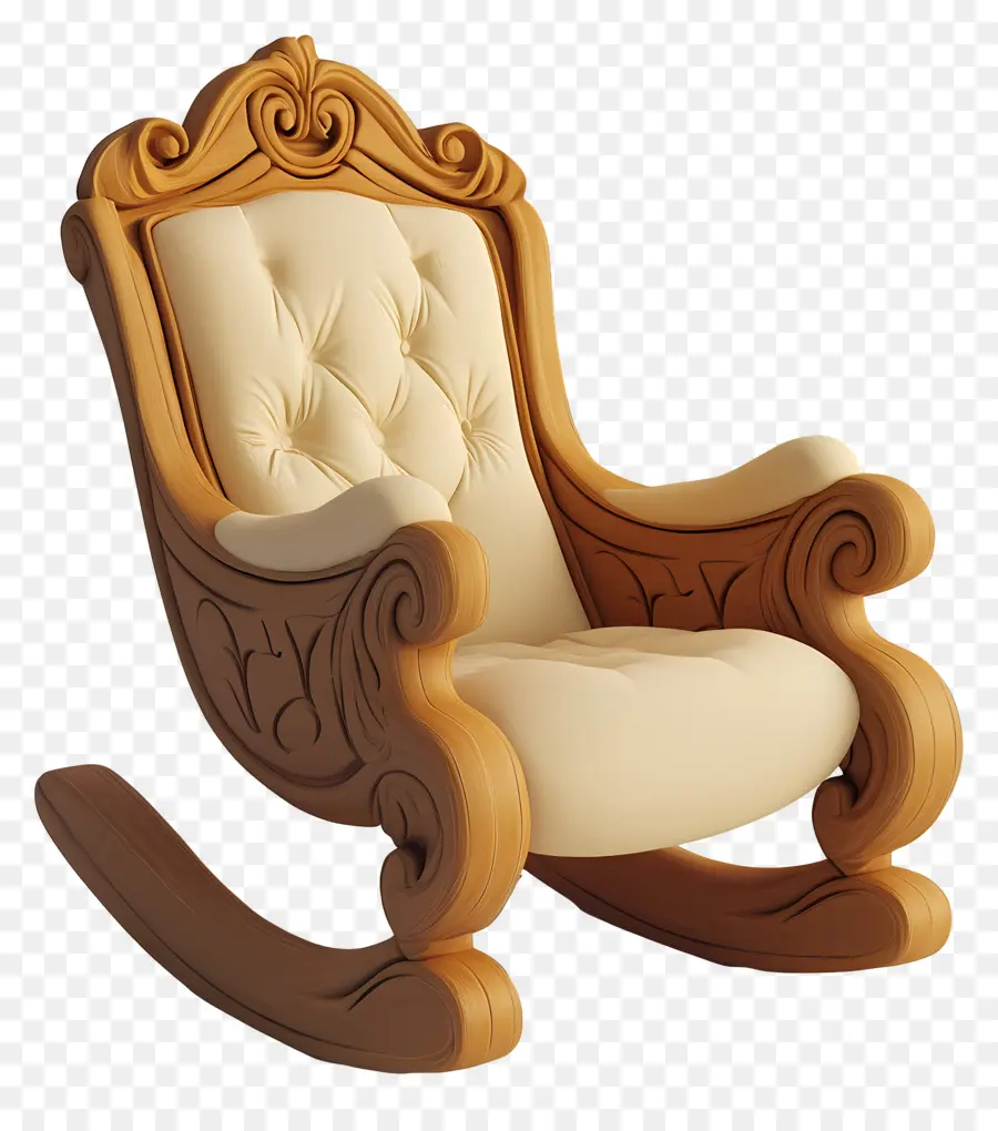 Fauteuil à Bascule，En Bois PNG