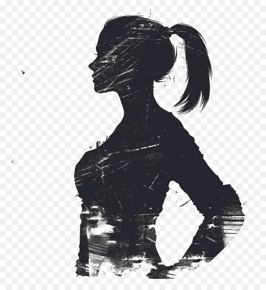 Silhouette De Femme Forte，Silhouette PNG