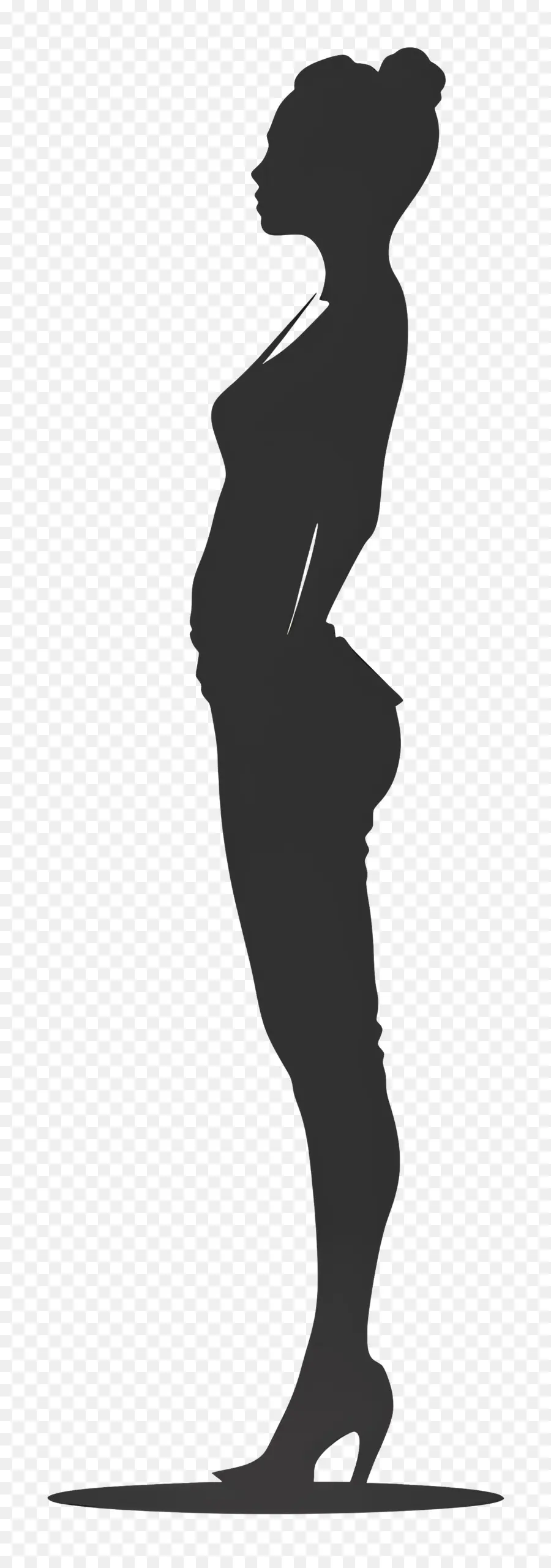 Silhouette De Femme Debout，Silhouette PNG