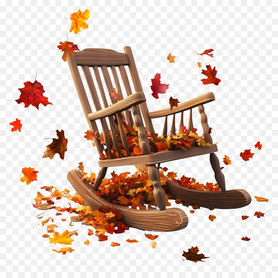 Fauteuil à Bascule，Chaise à Bascule Avec Feuilles PNG