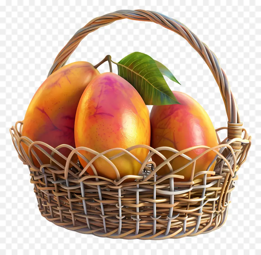 Mangue Dans Le Panier，Panier De Mangues PNG