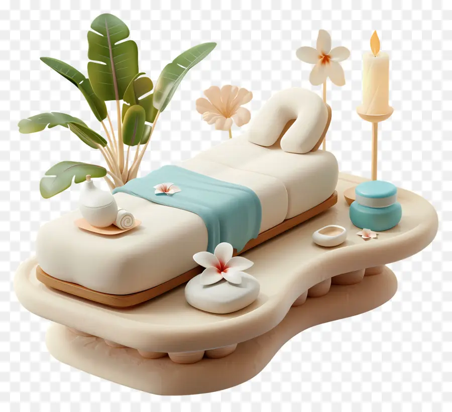 Traitement De Massage Spa，Table De Massage PNG