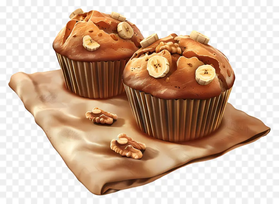 Muffins Aux Bananes Et Aux Noix，Muffins PNG