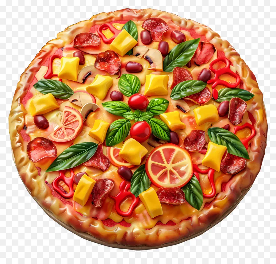 Pizza Hawaïenne，Pizza Décorative PNG