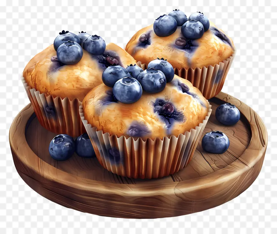 Muffins Aux Bleuets，Cuit PNG