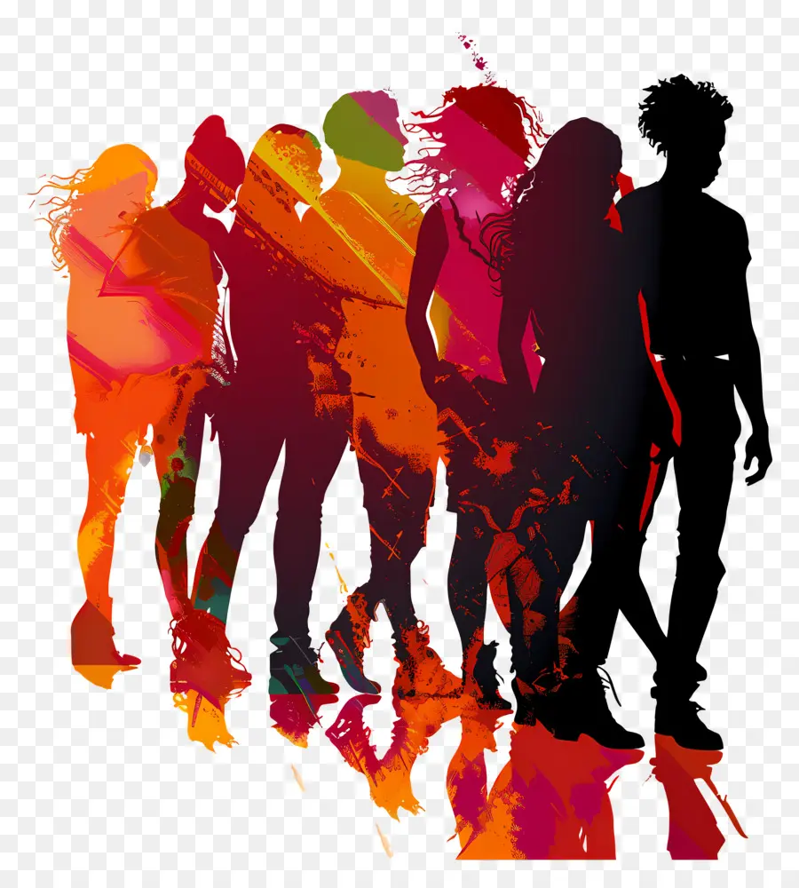 Groupe Gens Silhouette，Silhouettes De Personnes PNG