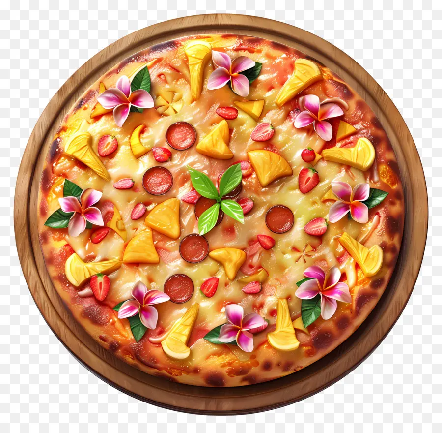 Pizza Hawaïenne，Pizza Décorative PNG