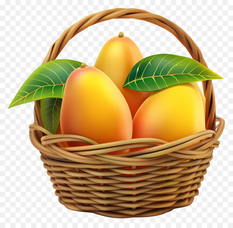 Mangue Dans Le Panier，Panier De Mangues PNG