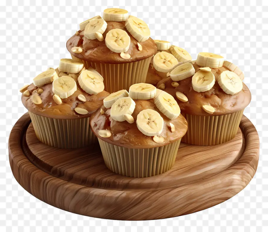 Muffins Aux Bananes Et Aux Noix，Muffins à La Banane PNG