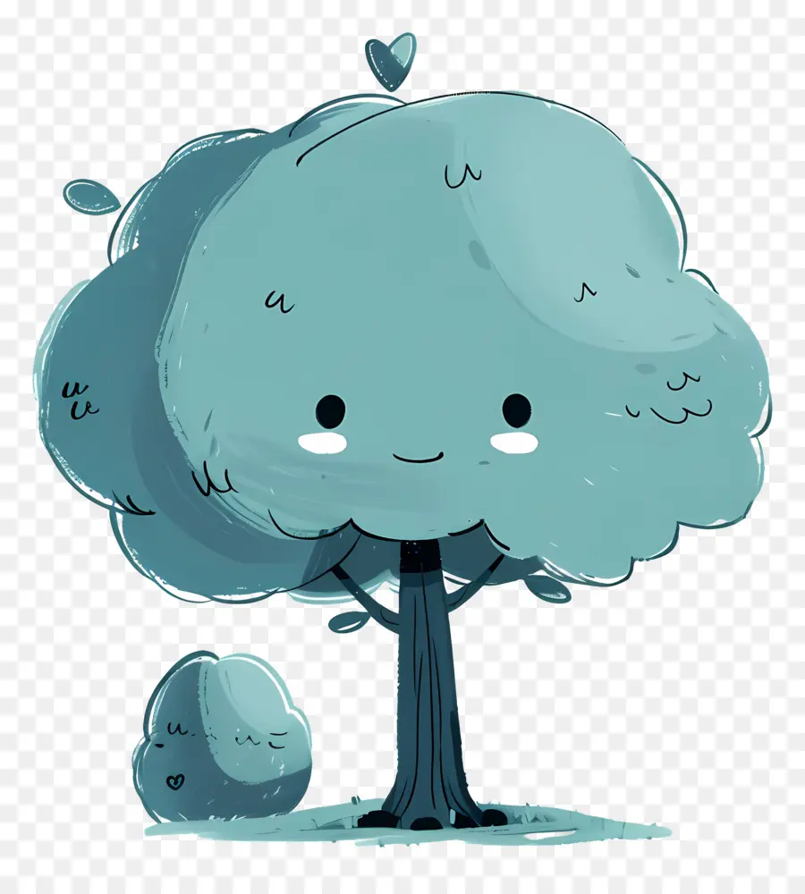 Arbre De Dessin Animé Mignon，Arbre Heureux PNG