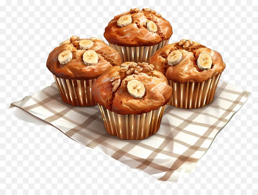 Muffins Aux Bananes Et Aux Noix，Muffins PNG