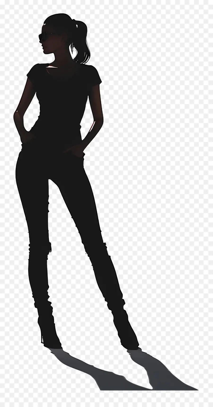 Silhouette De Femme Debout，Femme Qui Marche PNG