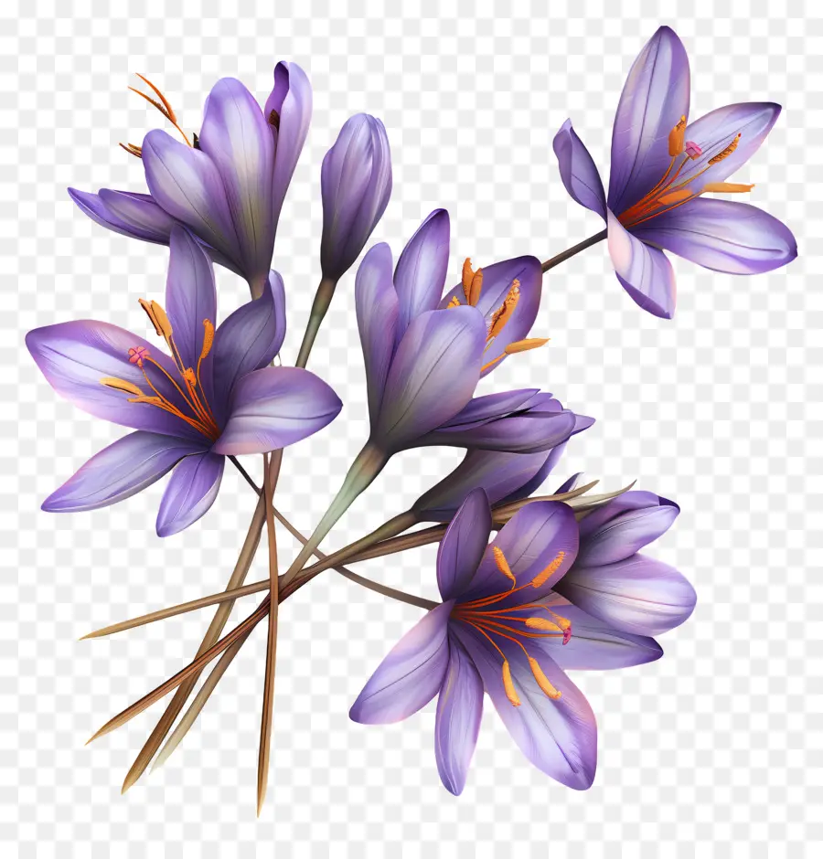 Fleurs De Safran，Fleurs Violettes PNG