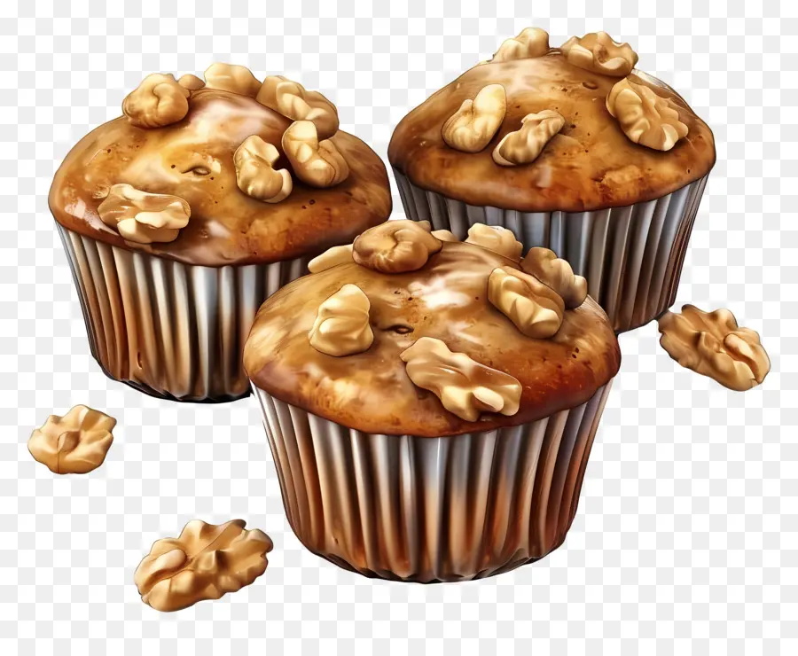 Muffins Aux Bananes Et Aux Noix，Muffins PNG