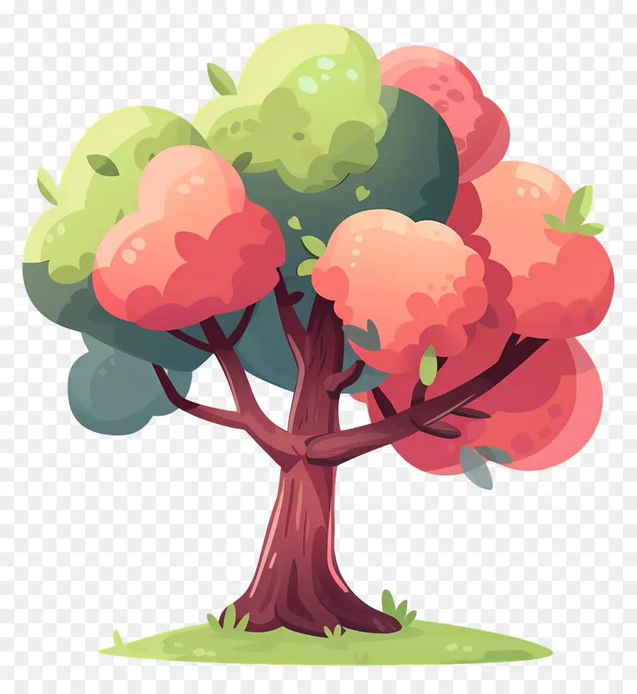 Arbre De Dessin Animé Mignon，Arbre Coloré PNG