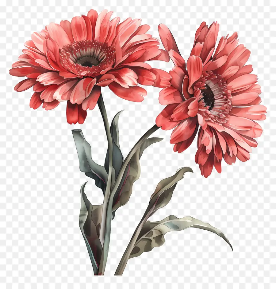 Fleurs De Gerberas，Fleurs Roses PNG