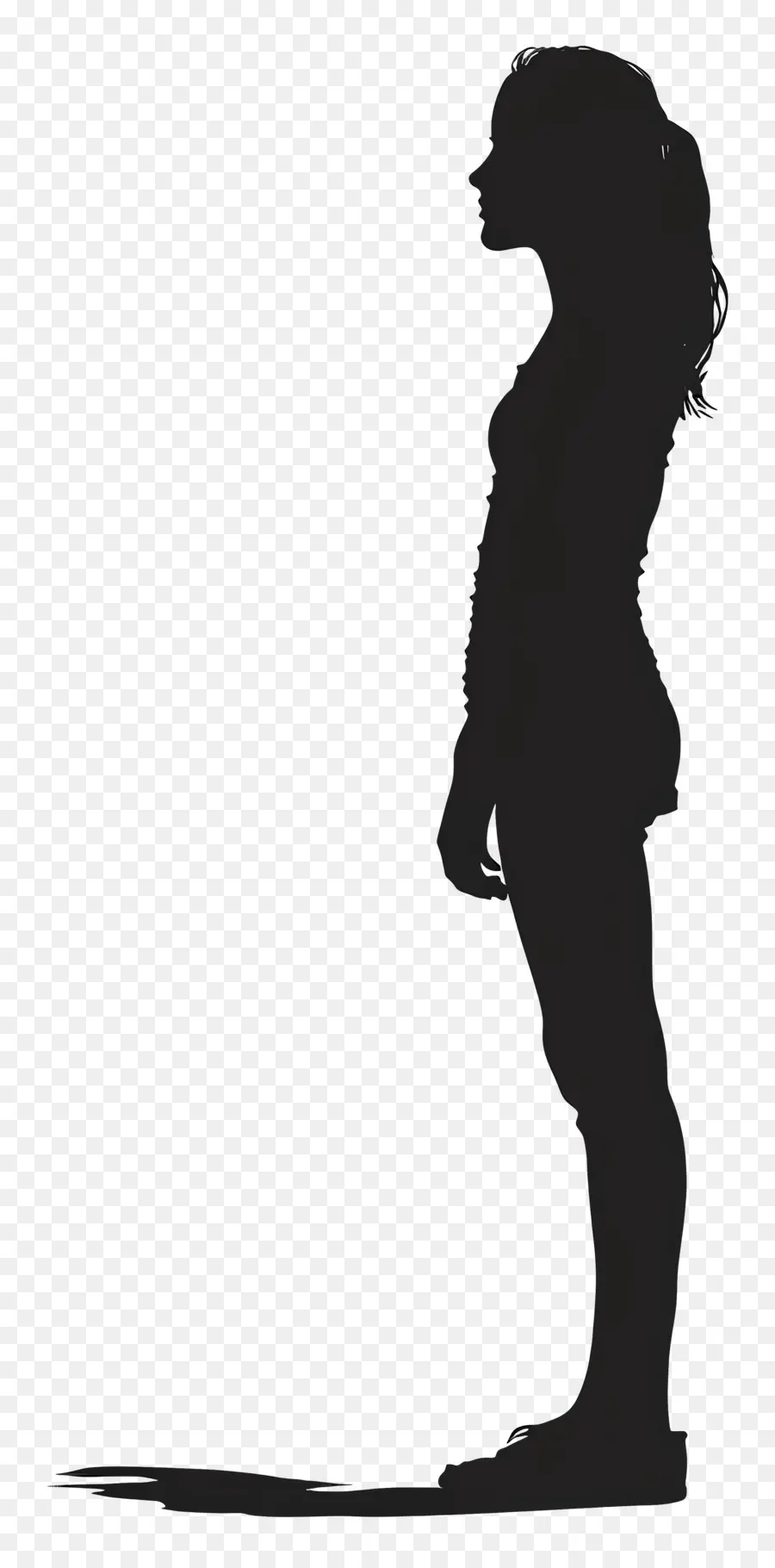 Silhouette De Femme Debout，Silhouette D'une Femme PNG