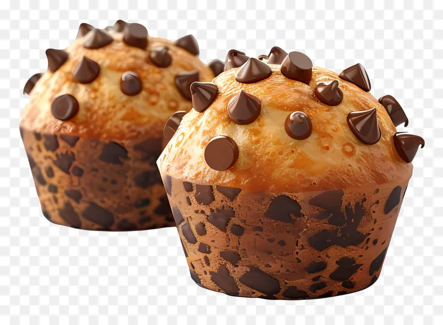 Muffins Aux Pépites De Chocolat，Cuit PNG