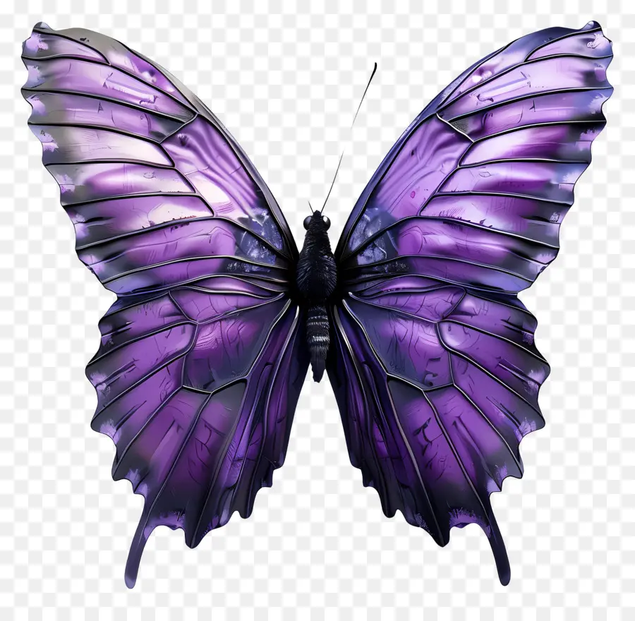 Papillon Violet，Ailes PNG