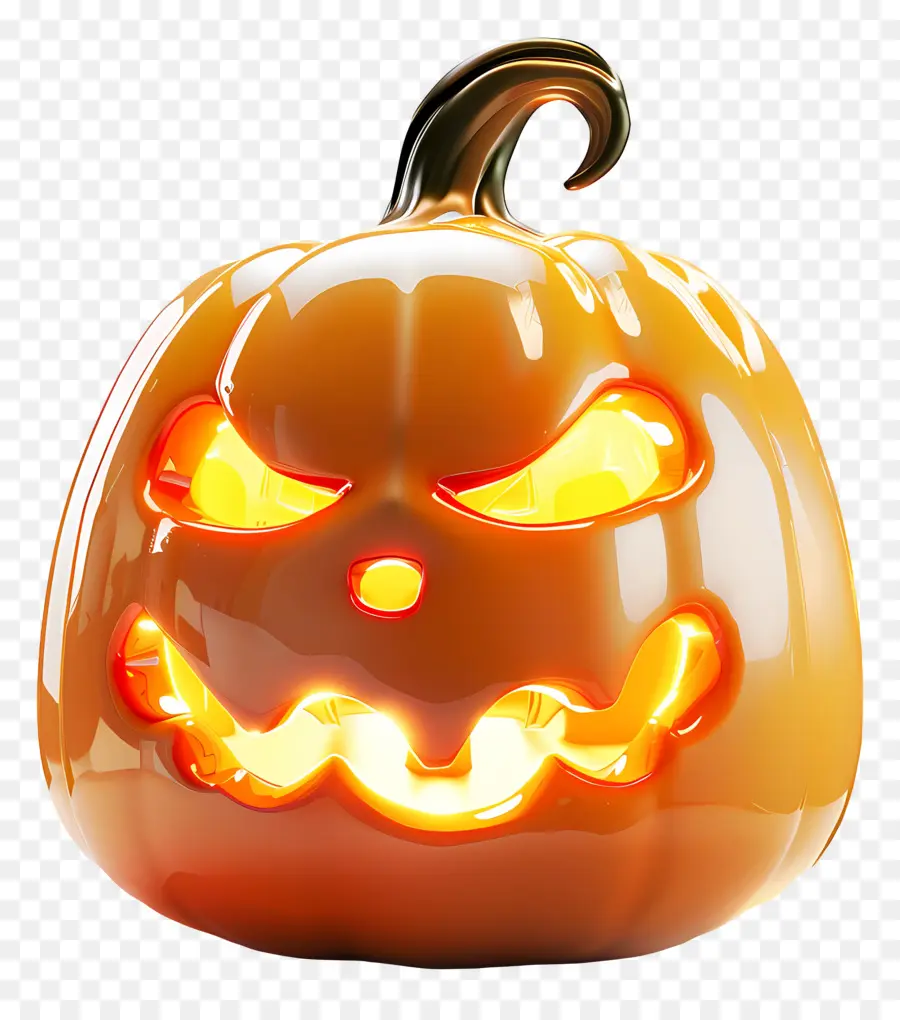 Citrouille D'halloween Lumineuse，Citrouille Effrayante PNG