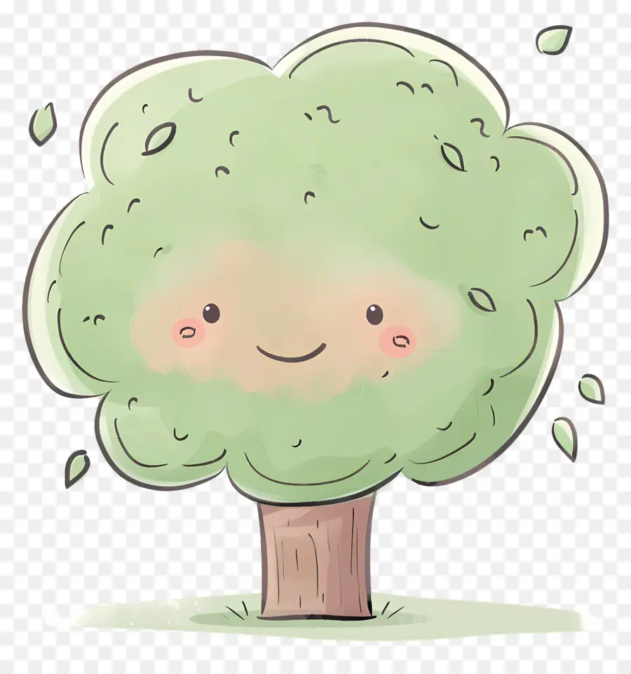 Arbre De Dessin Animé Mignon，Arbre Souriant PNG