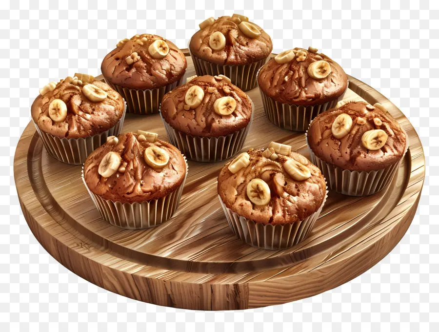 Muffins à La Banane Et Aux Noix，Muffins à La Banane PNG