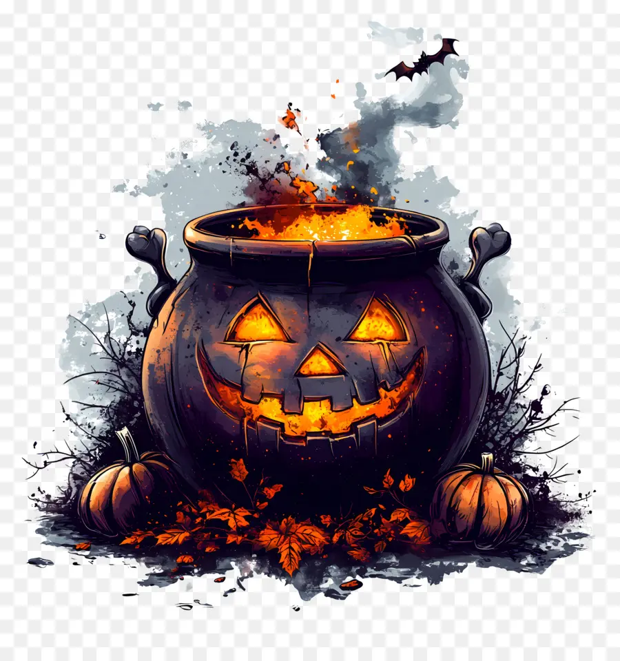 Samhain，Chaudron D'halloween PNG