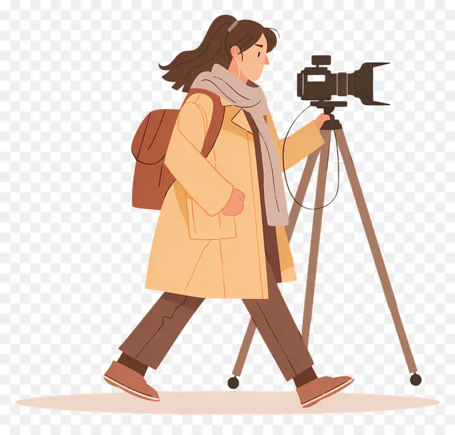 Femme Filmant Un Vlog，Photographe PNG