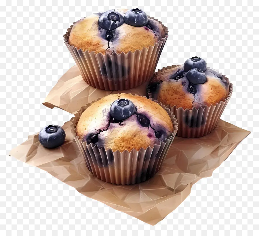 Muffins Aux Bleuets，Cuit PNG