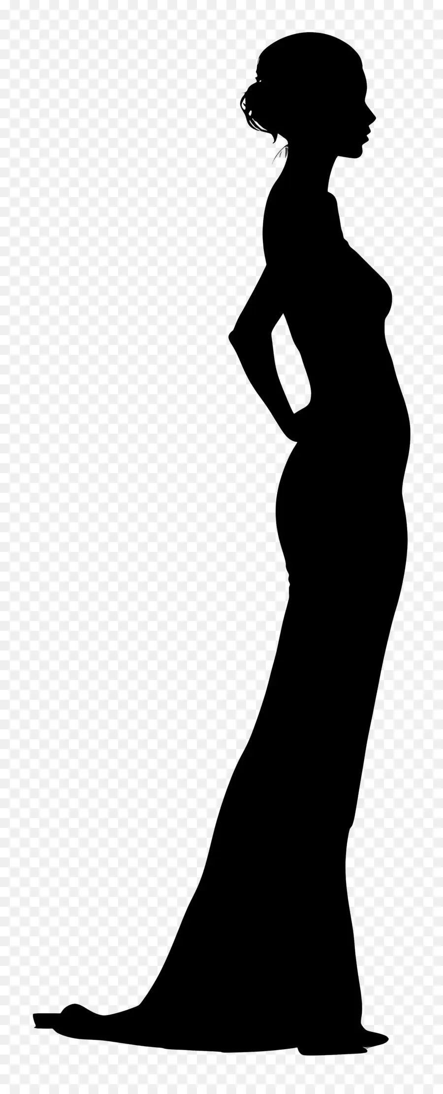 Silhouette De Femme Debout，Silhouette D'une Femme PNG