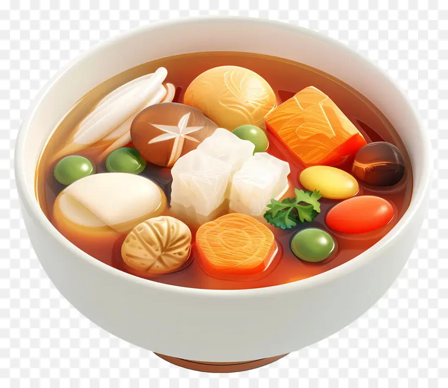 Soupe Oden，Bol De Soupe PNG