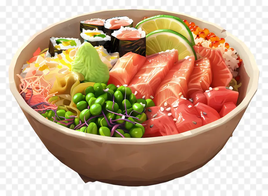 Poké Bol，Bol à Sushis PNG