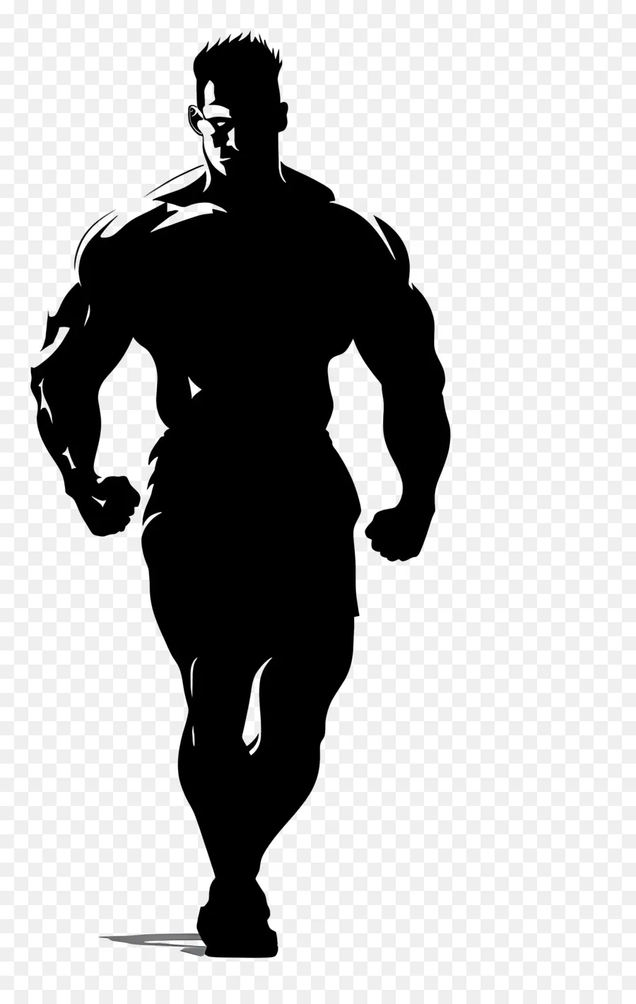 Silhouette D'homme Musclé，Silhouette Musclée PNG