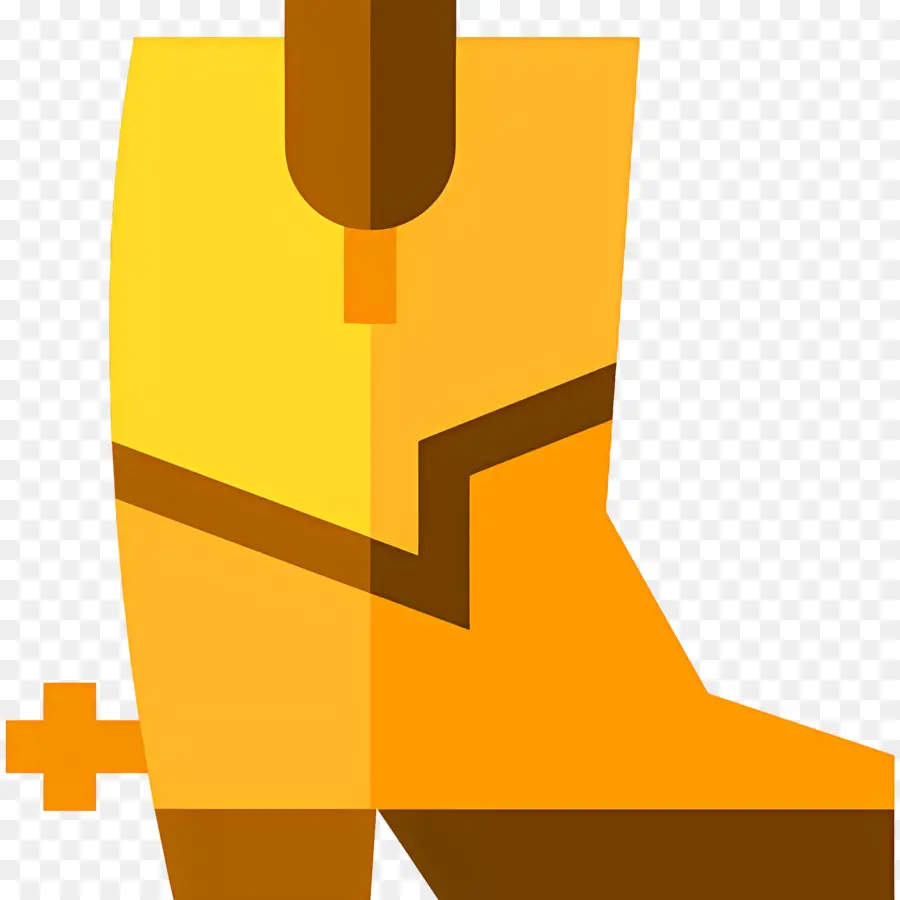 Bottes De Cowboy，Botte De Cowboy Jaune PNG