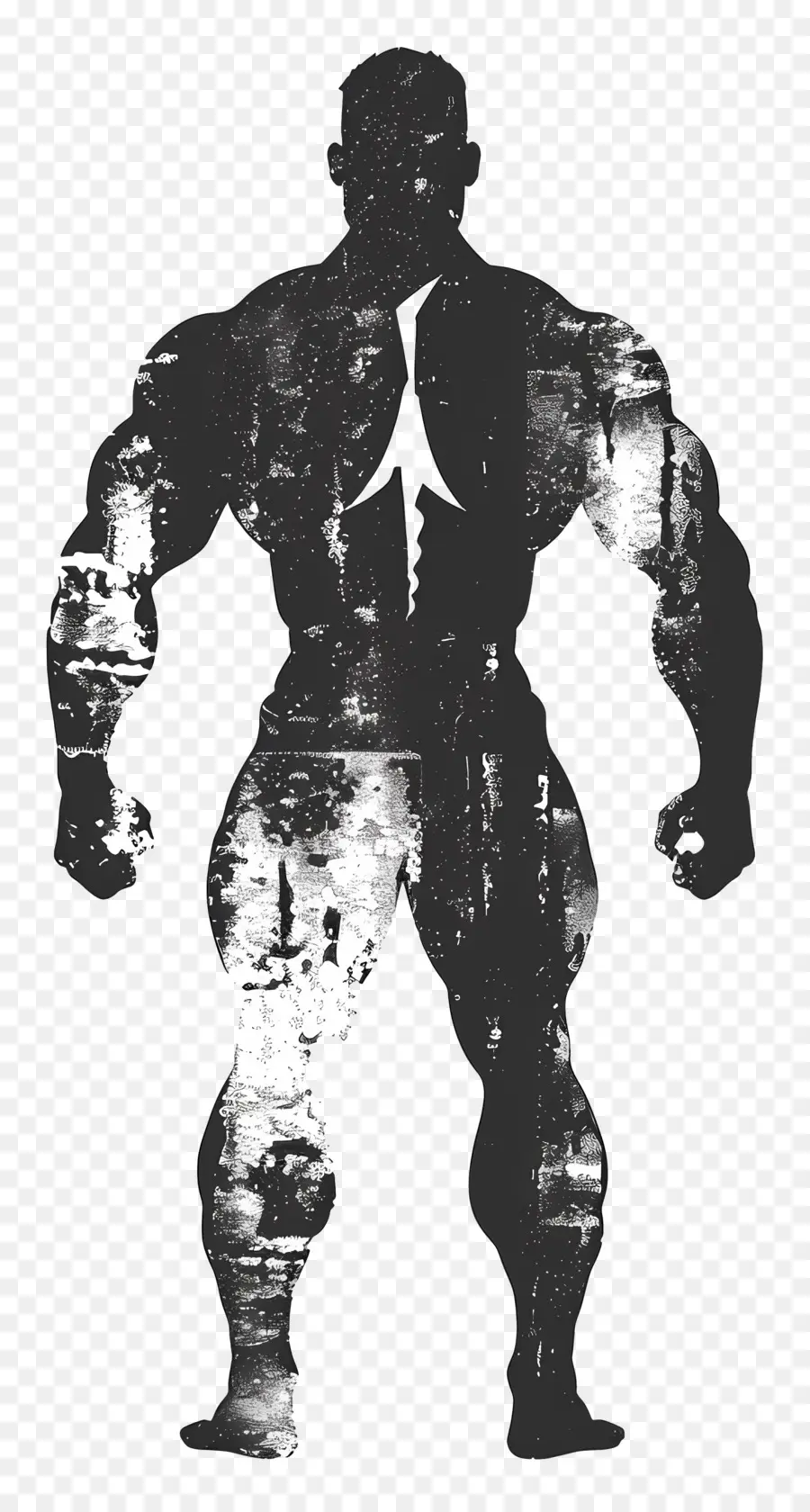 Silhouette D'homme Musclé，Silhouette Musclée PNG