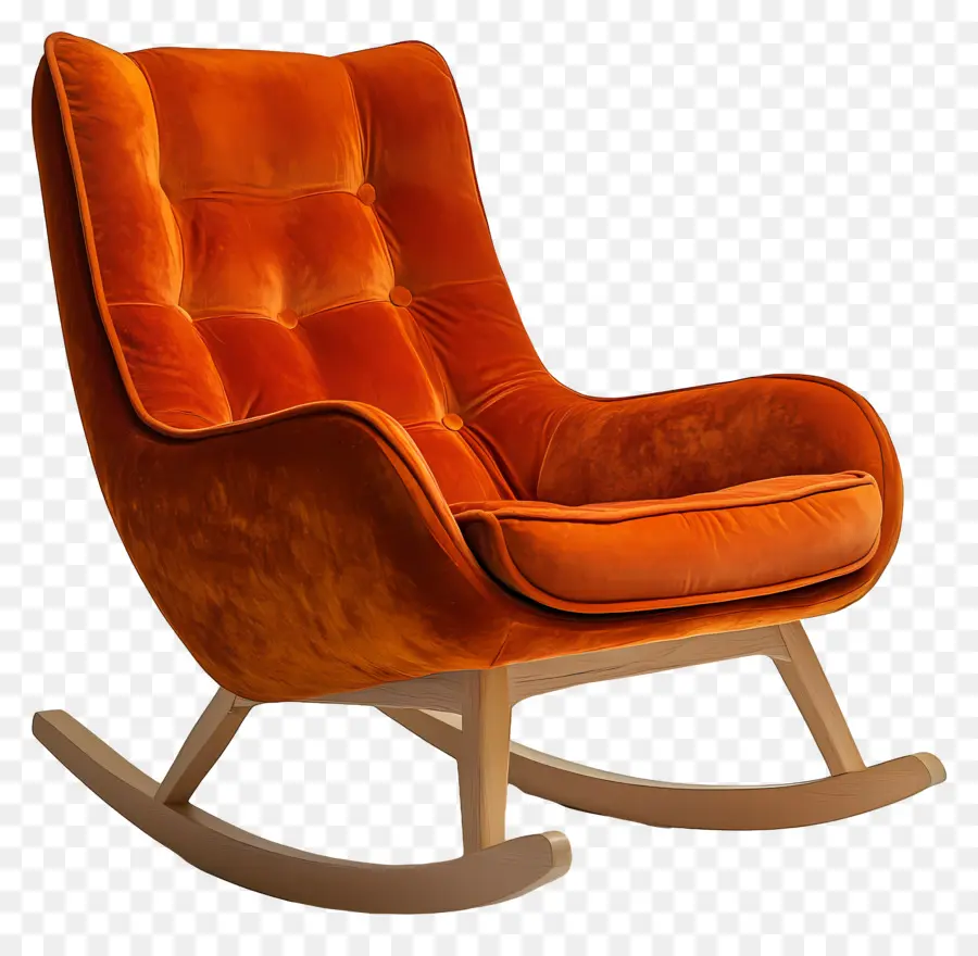 Fauteuil à Bascule，Chaise Orange PNG