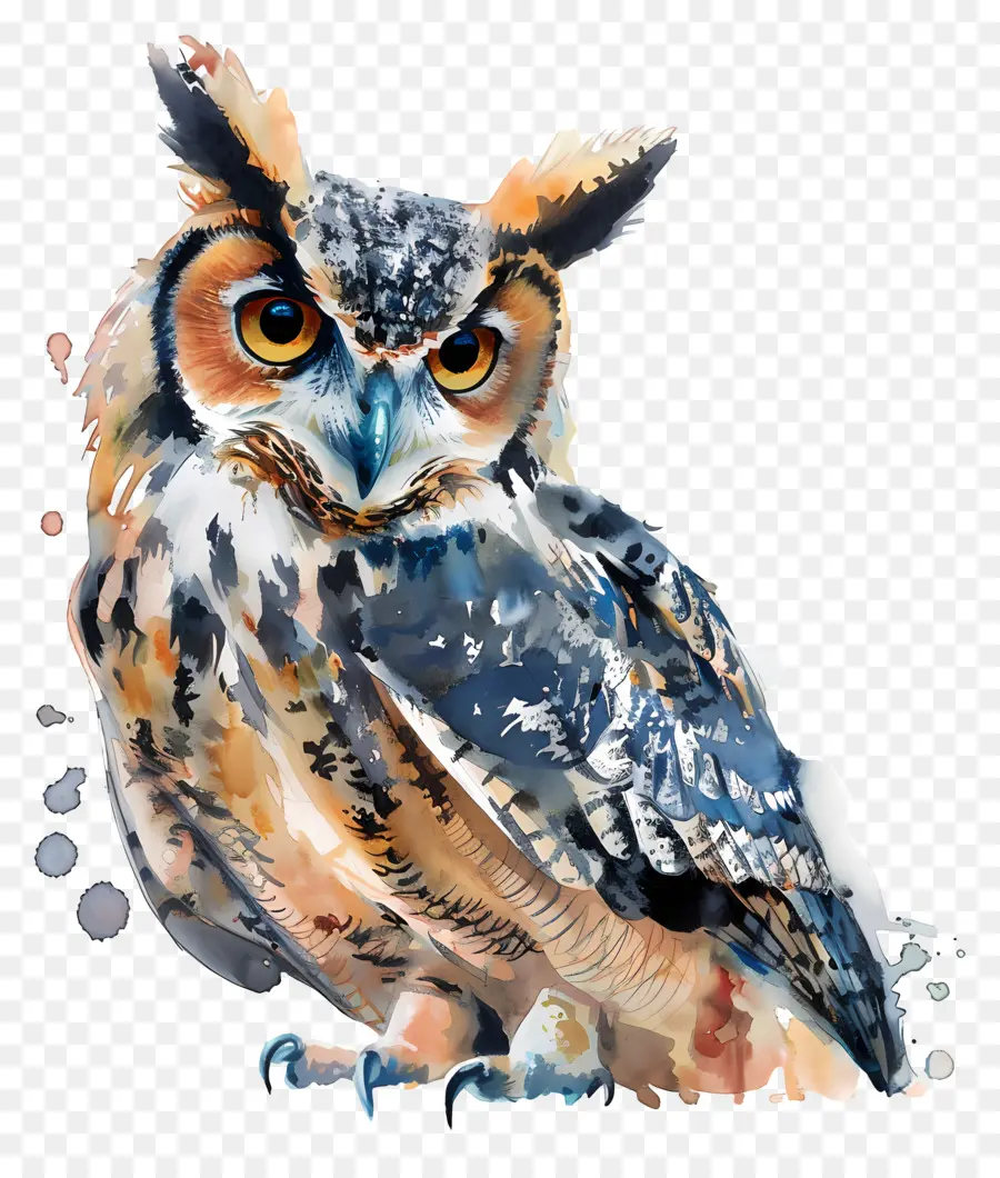 Chouette Aquarelle，Hibou PNG