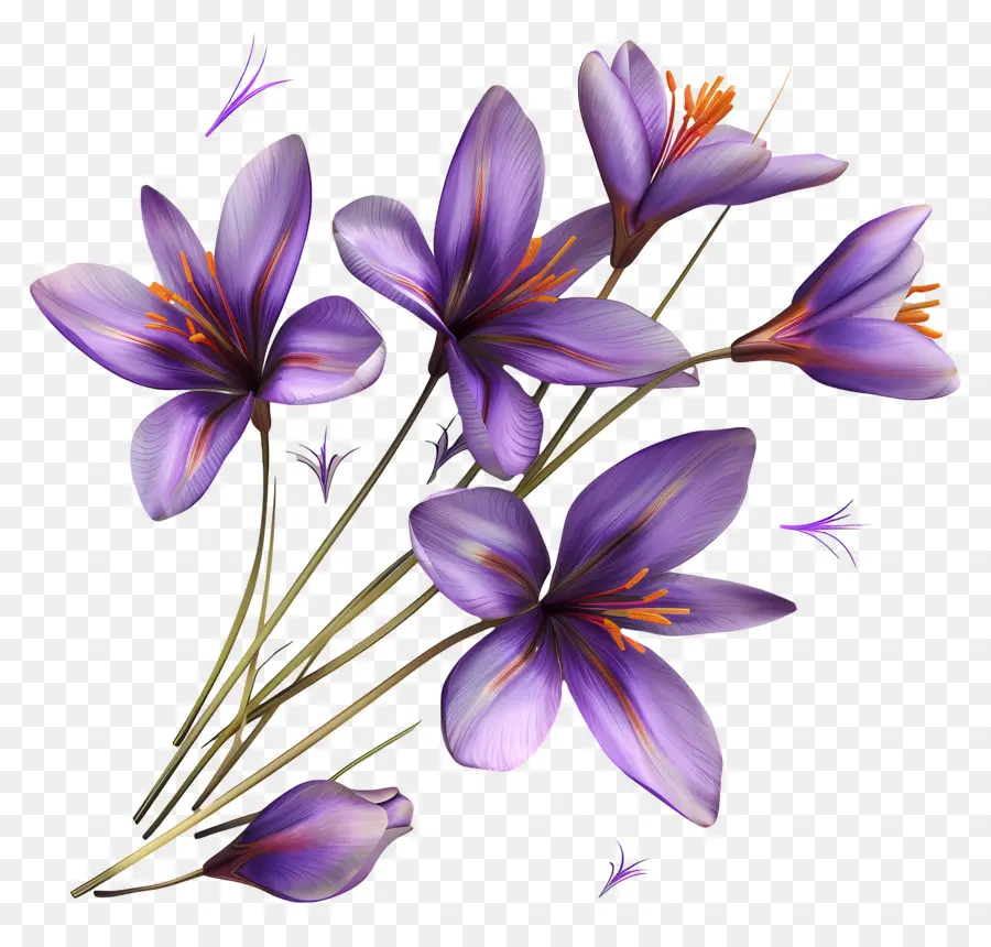 Fleurs De Safran，Fleurs Violettes PNG