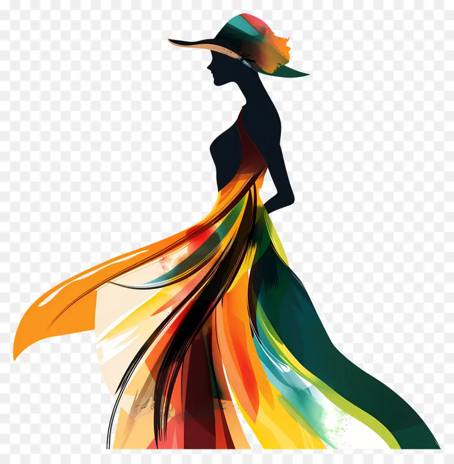 Silhouette De Femme élégante，Mode Silhouette PNG