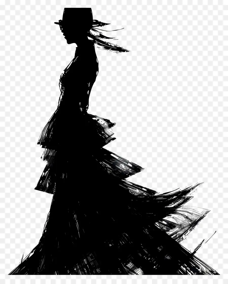 Silhouette De Mannequin，Silhouette De Robe Noire PNG